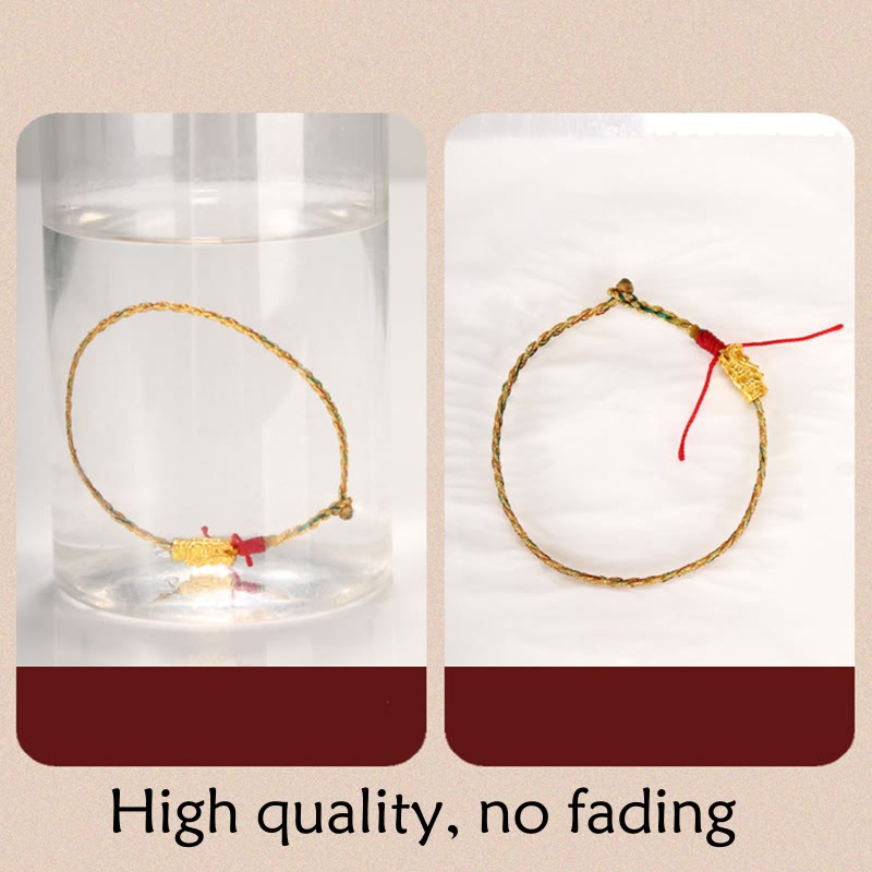 Buddha Stones Year of the Dragon Handmade Colorful Dragon Carved Success Braided Bracelet - image 12