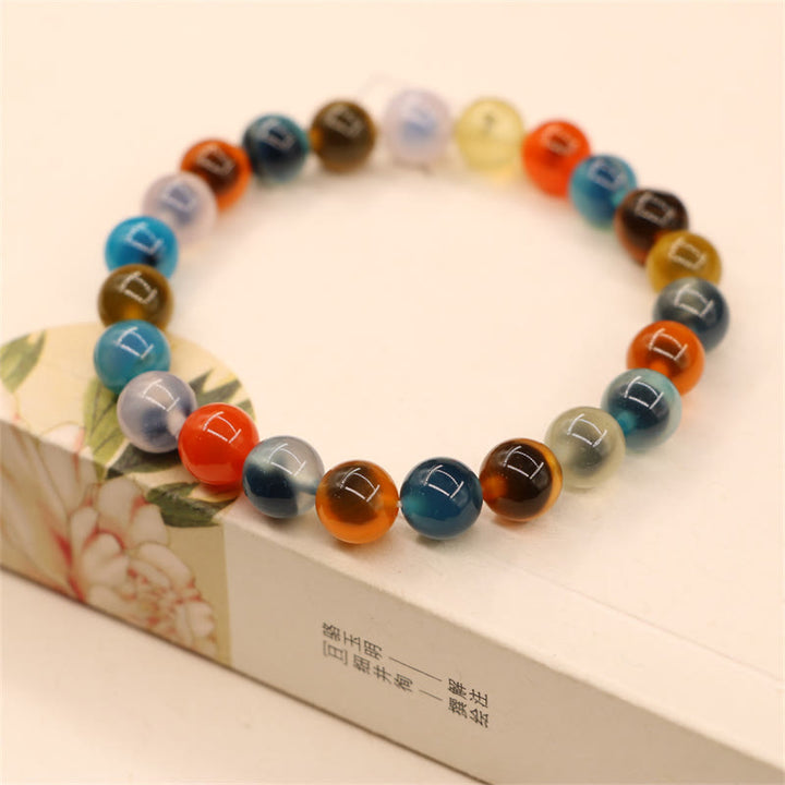 Buddha Stones Colorful Candy Agate Healing Strength Bead Bracelet - image 2
