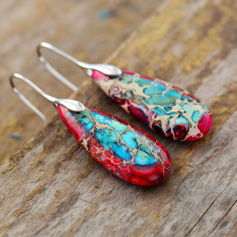 Buddha Stones Emperor Stone Crystal Happiness Earrings - image 3