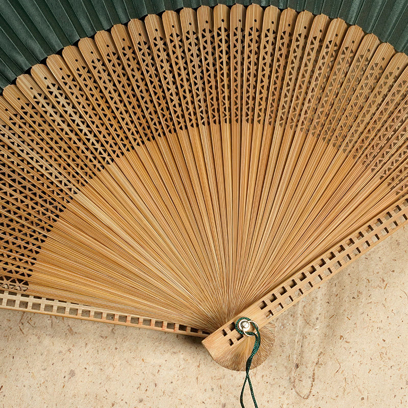 Buddha Stones Vintage Handheld Folding Fan With Bamboo Frames - image 6