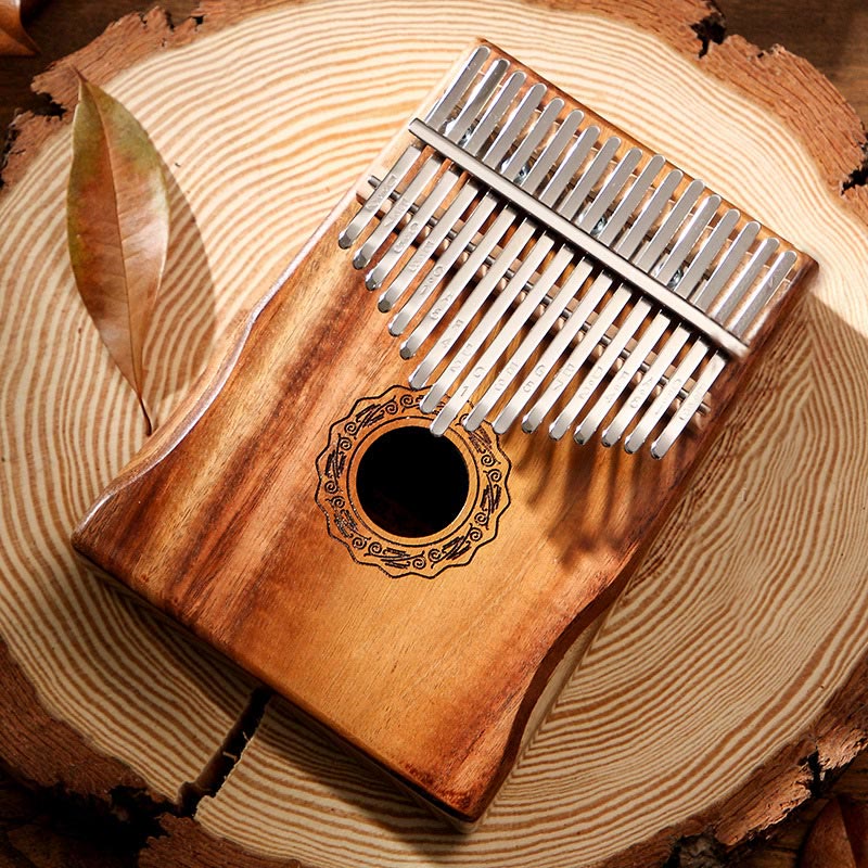 Buddha Stones Kalimba 17 Keys Thumb Piano Mahogany Wood Acacia Walnut Portable Finger Piano - 17 Keys Beige Hand-Rest Curve Design(Acacia) - image 18