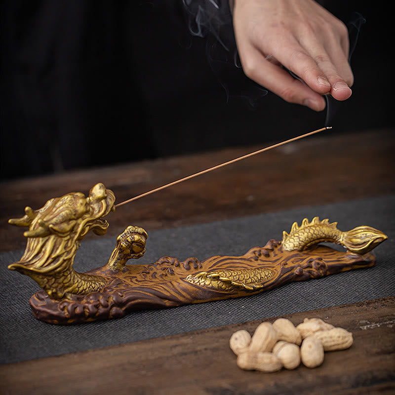 Buddha Stones Dragon Protection Ceramic Stick Incense Burner Decoration - image 7