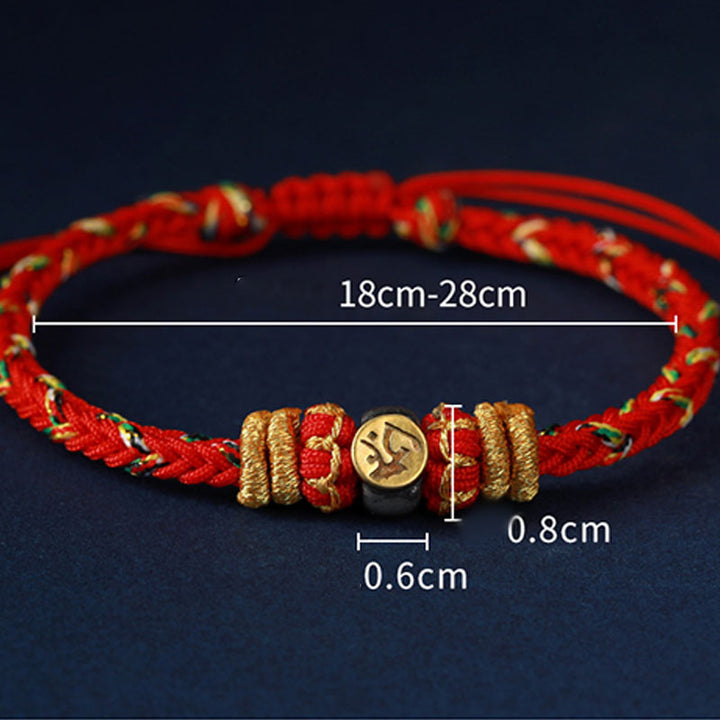 Buddha Stones Chinese Zodiac Natal Buddha Silver Luck Braided String Bracelet - image 15
