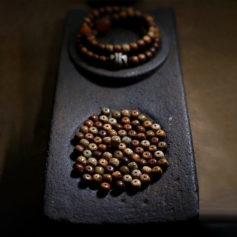 Buddha Stones Tibetan Bodhi Seed Amber Dzi Bead Agate Zakiram Goddess of Wealth Beads Triple Wrap Bracelet - image 19