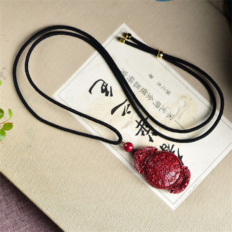 Buddha Stones Laughing Buddha Yin Yang Chinese Zodiac Gourd Natural Cinnabar Blessing Necklace Pendant - image 17