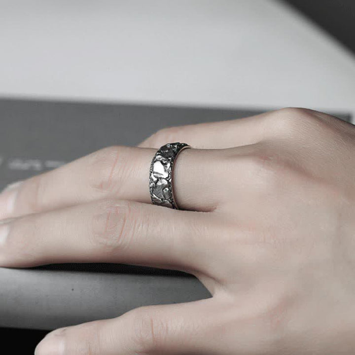 Buddha Stones Rock Pattern Luck Blessing Copper Ring - image 3