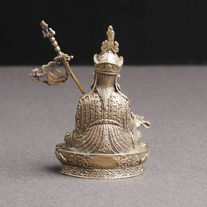 Padmasambhava Buddha Figure Serenity Copper Statue Decoration Temple Ornament - image 6