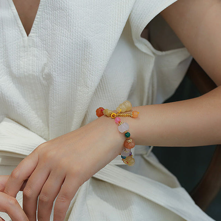 Buddha Stones Natural Golden Silk Jade Crystals Gourd Pixiu Pumpkin Beads Wealth Charm Bracelet - image 6