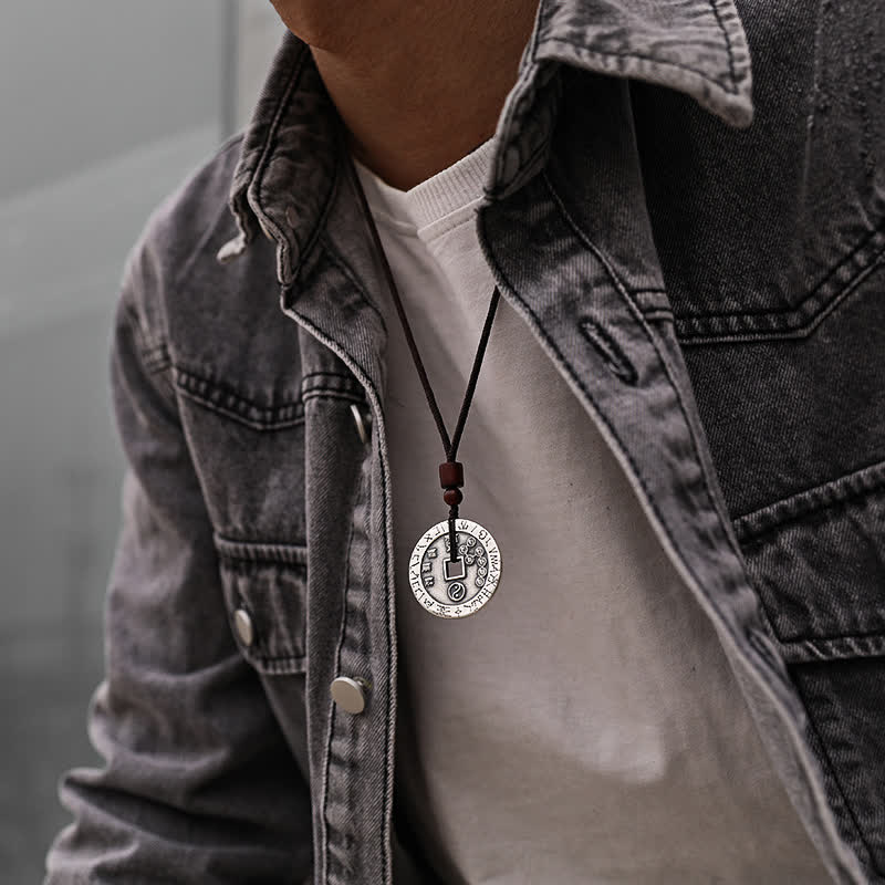 Buddha Stones Bagua Yin Yang Copper Coin Star Balance Energy Necklace Pendant - image 2