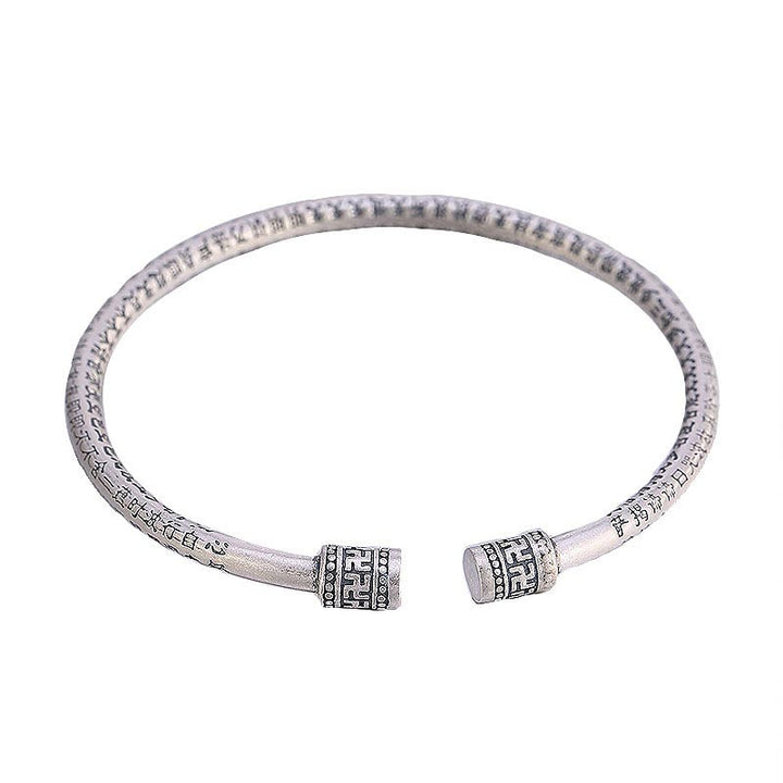 Buddha Stones Tibetan Heart Sutra White Copper Luck Bracelet - image 4