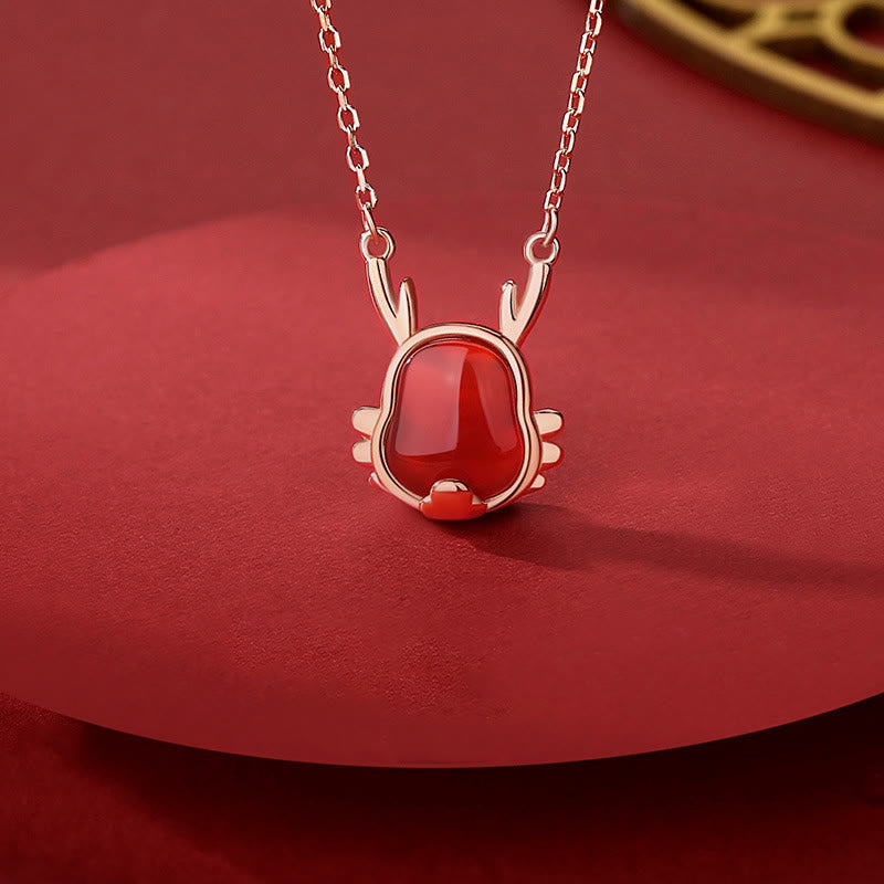 ❗❗❗A Flash Sale- Buddha Stones 925 Sterling Silver Year of the Dragon Natural Red Agate Dragon Attract Fortune Fu Character Strength Bracelet Necklace Pendant Earrings - image 7