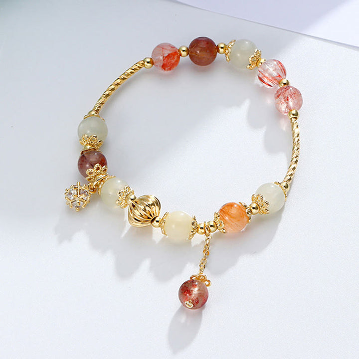 Buddha Stones Colorful Rutilated Quartz Cat Eye Zircon Auspiciousness Bead Bracelet - image 3