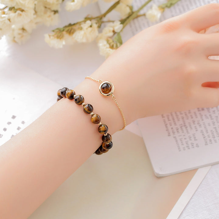 Buddha Stones Sun Stone Strawberry Quartz Crystal Positive Bracelet - Tiger Eye - image 19