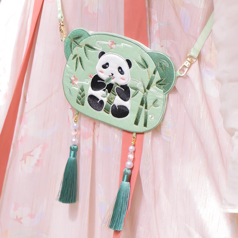 Buddha Stones Embroidery Lucky Panda Cat Shiba Inu Deer Rabbit Fox Flower Cute Animal Hanfu Bag Crossbody Bag Shoulder Bag - image 8