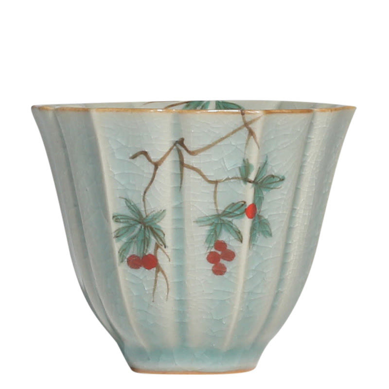 Buddha Stones Loquat Dogwood Hawthorn Morning Glory Ceramic Teacup Kung Fu Tea Cup - image 9