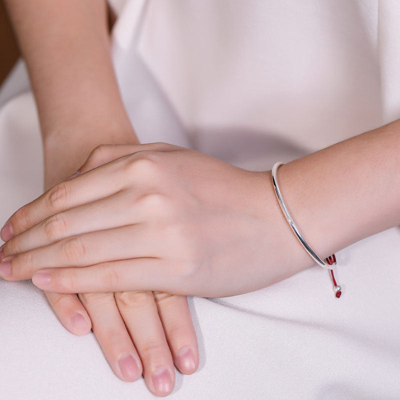 Buddha Stones  925 Sterling Silver Red String Healing Knot Bracelet - image 3