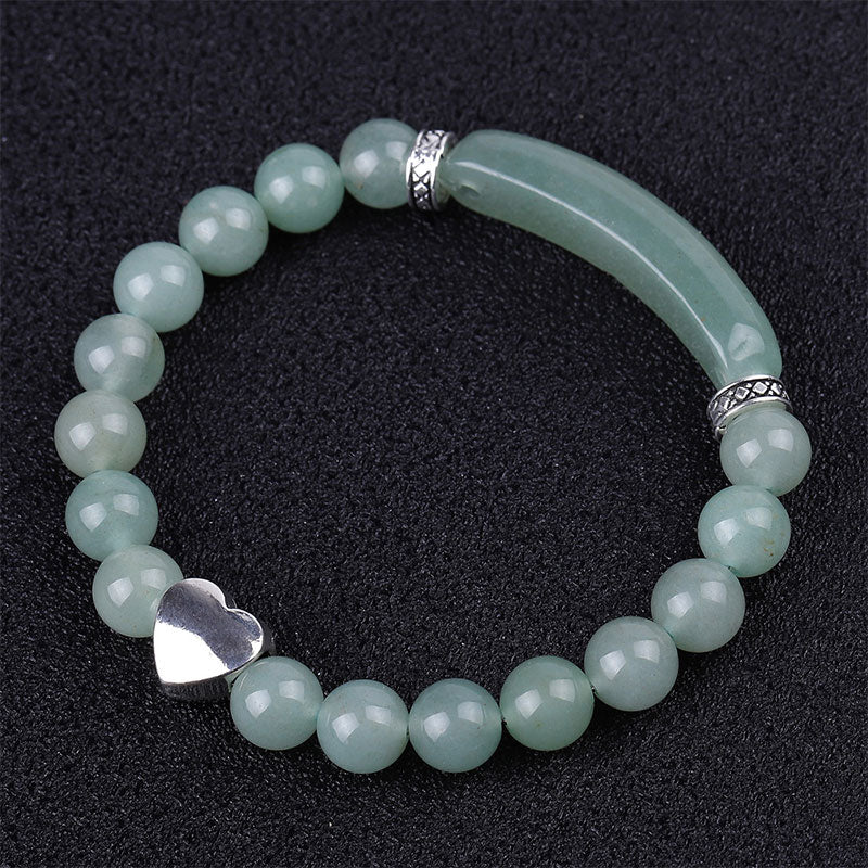 Buddha Stones Natural Crystal Beads Unisex Heart Bracelet - image 1