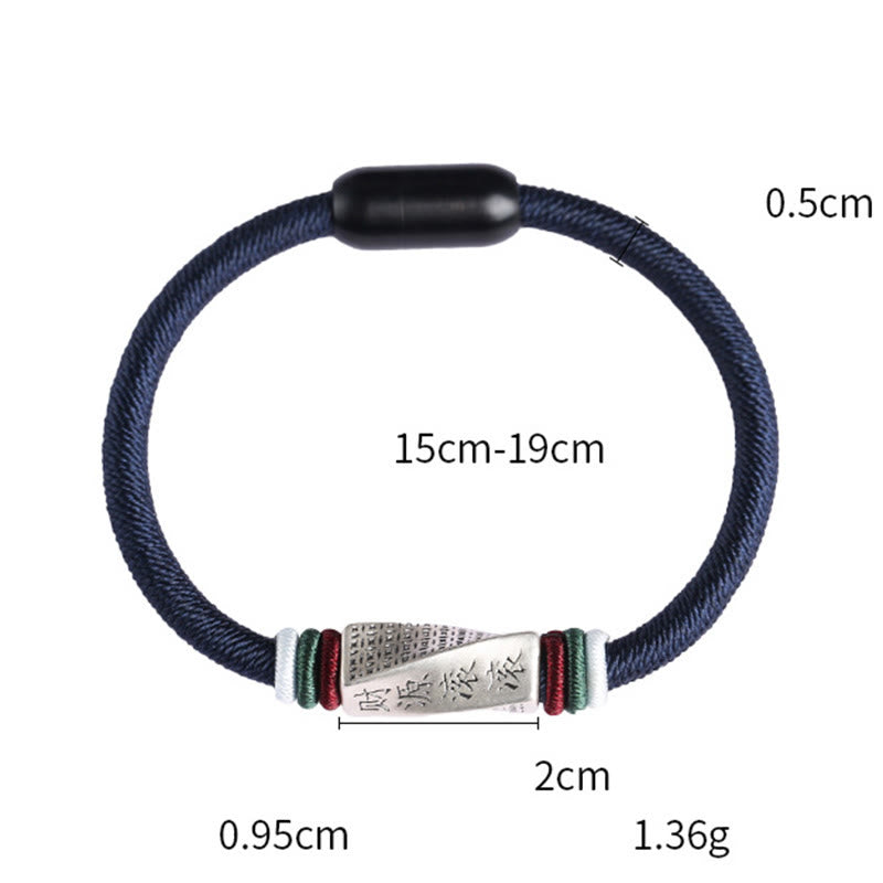 Buddha Stones 999 Sterling Silver Profits Pouring In From All Sides Handmade Blessing String Buckle Bracelet - image 12