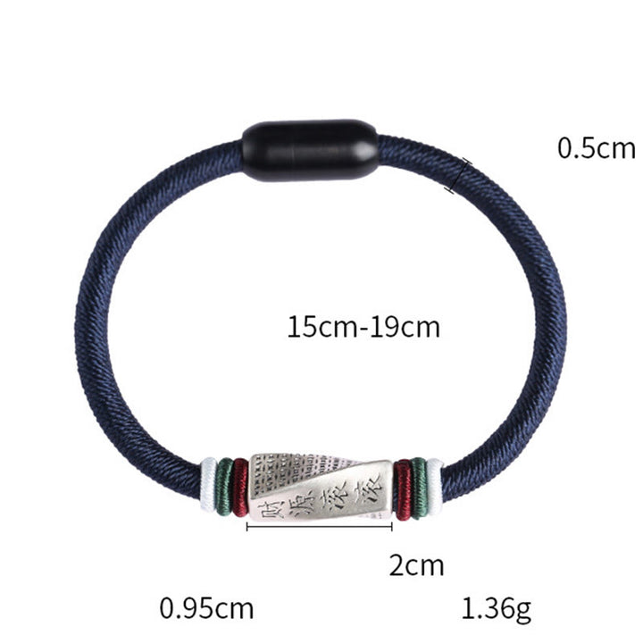 Buddha Stones 999 Sterling Silver Profits Pouring In From All Sides Handmade Blessing String Buckle Bracelet - image 12