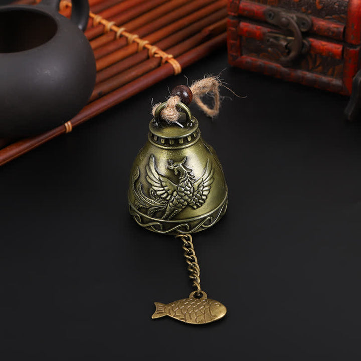 Buddha Stones Feng Shui Buddha Koi Fish Dragon Elephant Wind Chime Bell Luck Wall Hanging Decoration - Phoenix - image 10
