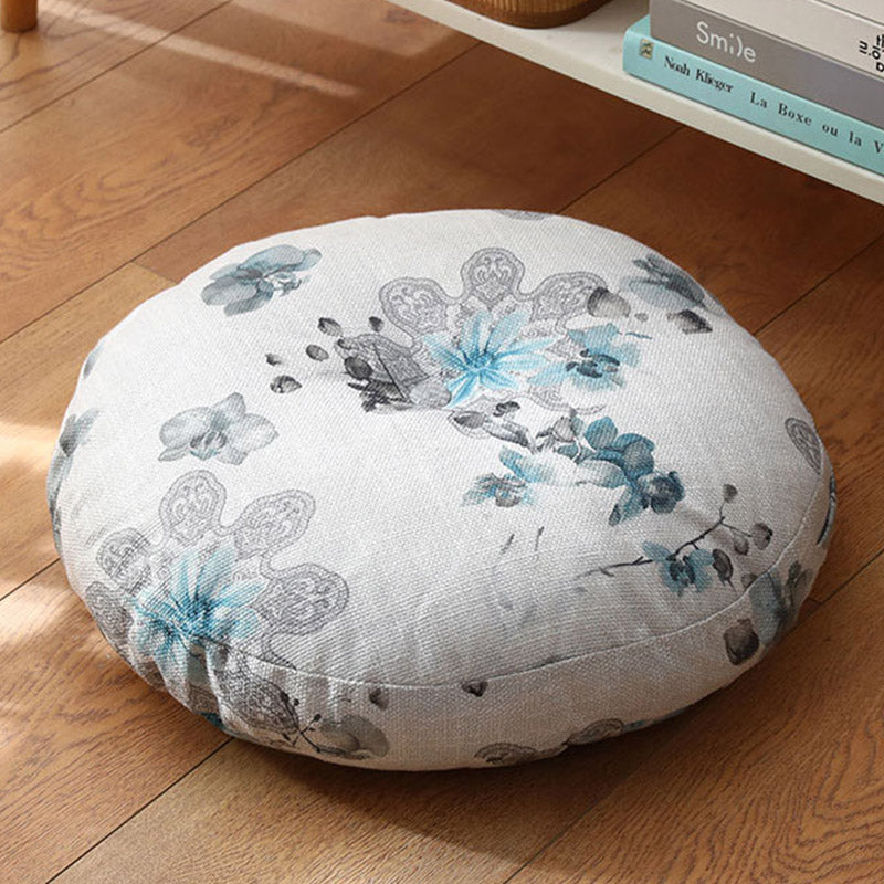 Buddha Stones Lotus Simple Pattern Linen Meditation Seat Cushion Home Living Room Decoration - Detachable - Approx. 40cm × 10cm (slight variation possible) - AliceBlue - image 18