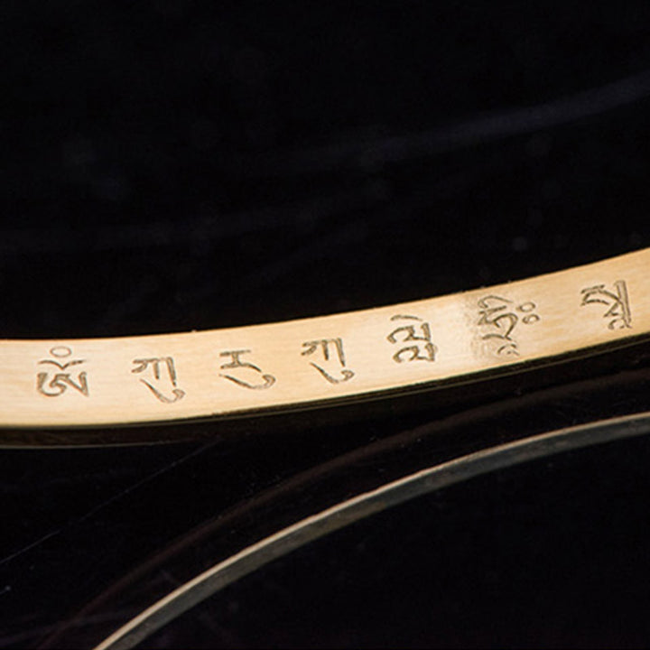 Buddha Stones Six True Words Engraving Titanium Steel Blessing Protection Bracelet - image 17