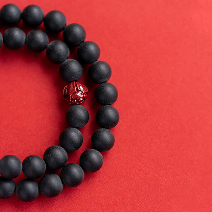 Buddha Stones Tibetan Cypress Cinnabar Lotus Healing Bracelet - image 8
