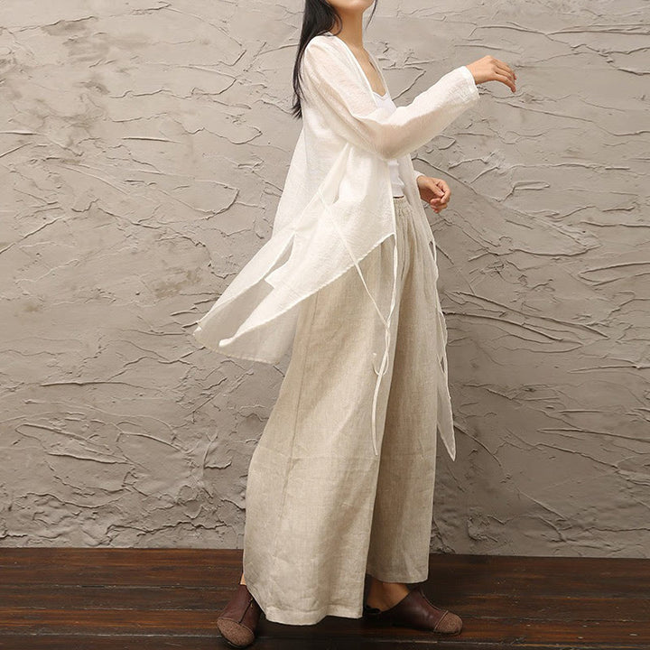 Buddha Stones Simple White Beige Pattern Meditation Spiritual Zen Practice Yoga Clothing Women's Clothes - image 13