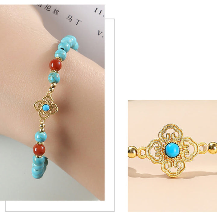 Buddha Stones Turquoise Bead Protection Balance Bracelet - image 8