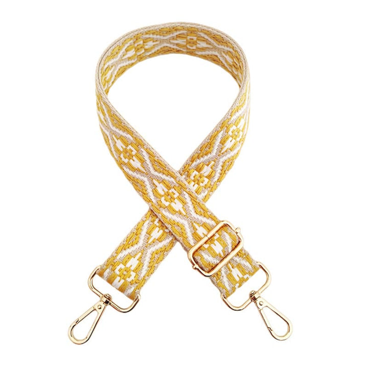 Buddha Stones Multicolor Embroidered Shoulder Bag Straps - White Yellow - image 10
