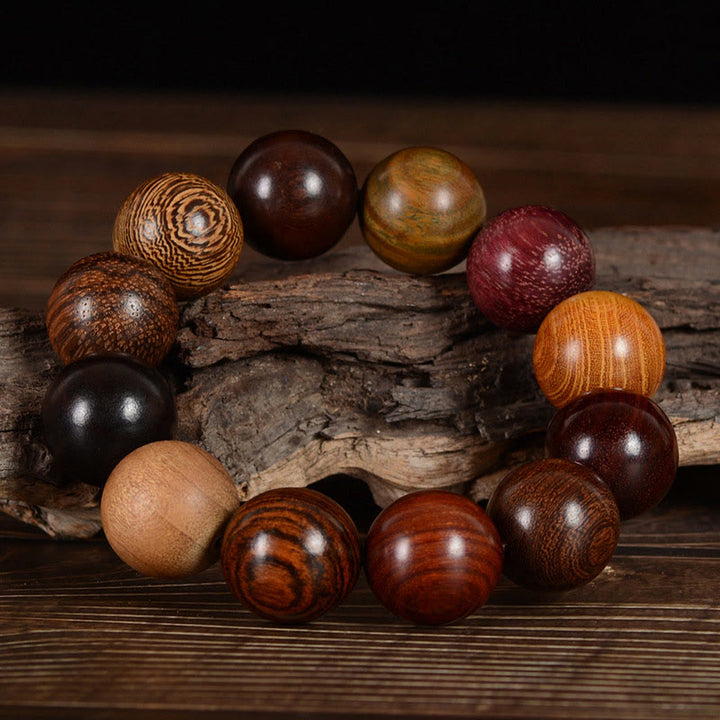 Buddha Stones Multicolored Sandalwood Protection Healing Bracelet - image 5
