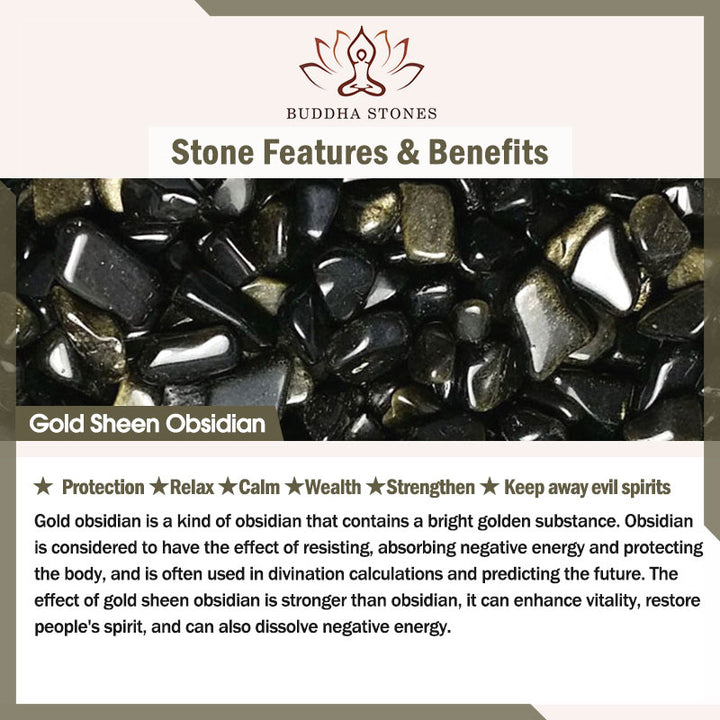 Buddha Stones Laughing Buddha Gold Sheen Obsidian Wealth Necklace Pendant - image 7