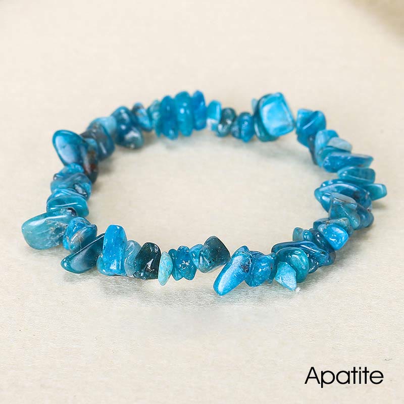 Natural Irregular Shape Crystal Stone Warmth Soothing Bracelet - Apatite(Wrist Circumference: 15-16cm) - image 48