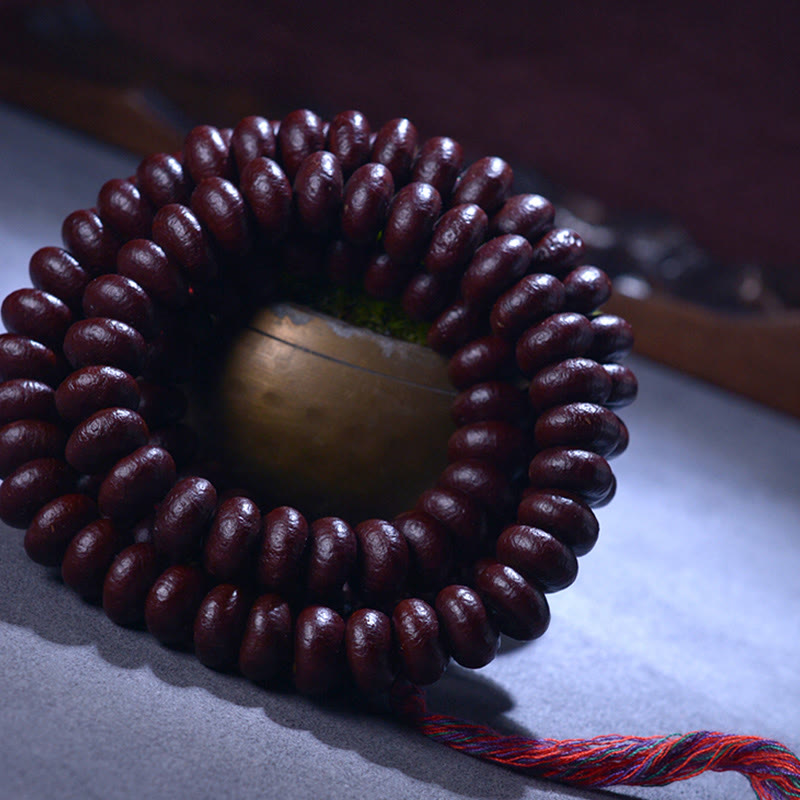 Buddha Stones Natural Tibet 108 Mala Beads Purple Bodhi Seed Wealth Bracelet - image 9