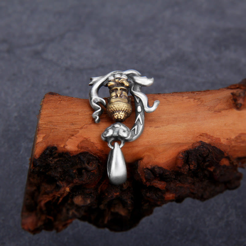 Buddha Stones 925 Sterling Silver Zen Buddha Ruyi Handle Compassion Necklace Pendant - image 4