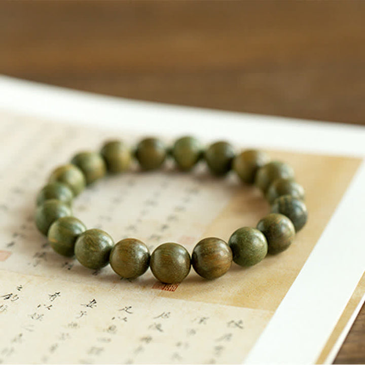 Buddha Stones Tibetan Green Sandalwood Soothing Cure Bracelet - image 14