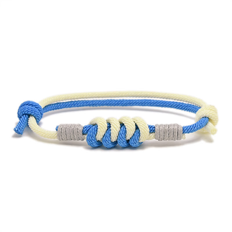 Buddha Stones Simple Design King Kong Knot Strength Braid String Bracelet - Blue(Bracelet Size 15-25cm) - image 1