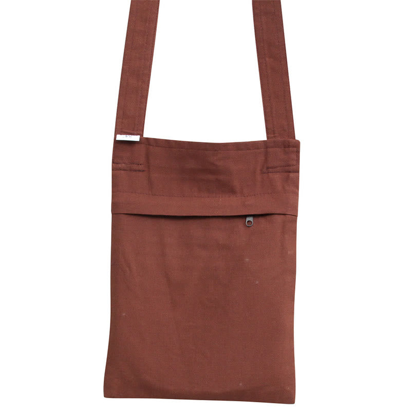 Spiritual Mind Practice Lotus Embroidered Cotton Shoulder Bag Crossbody Bag - image 5