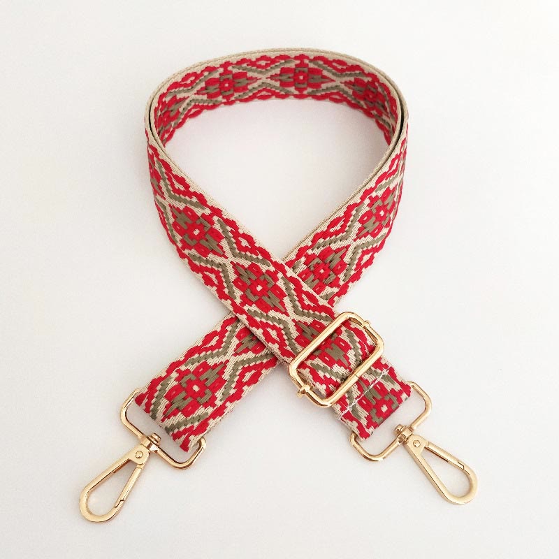 Buddha Stones Multicolor Embroidered Shoulder Bag Straps - Beige Red Green - image 6