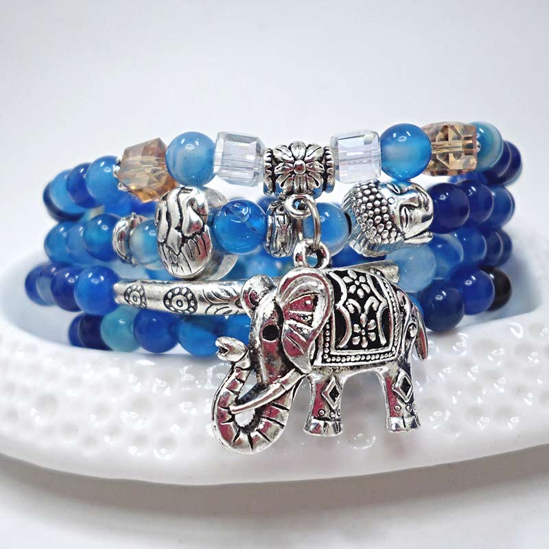 Buddha Stones Natural Agate Elephant Buddha Hope Bracelet - image 3
