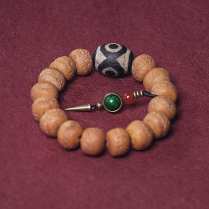 Buddha Stones Tibet Bodhi Seed Dzi Bead Peace Charm Wrist Mala Bracelet - image 7