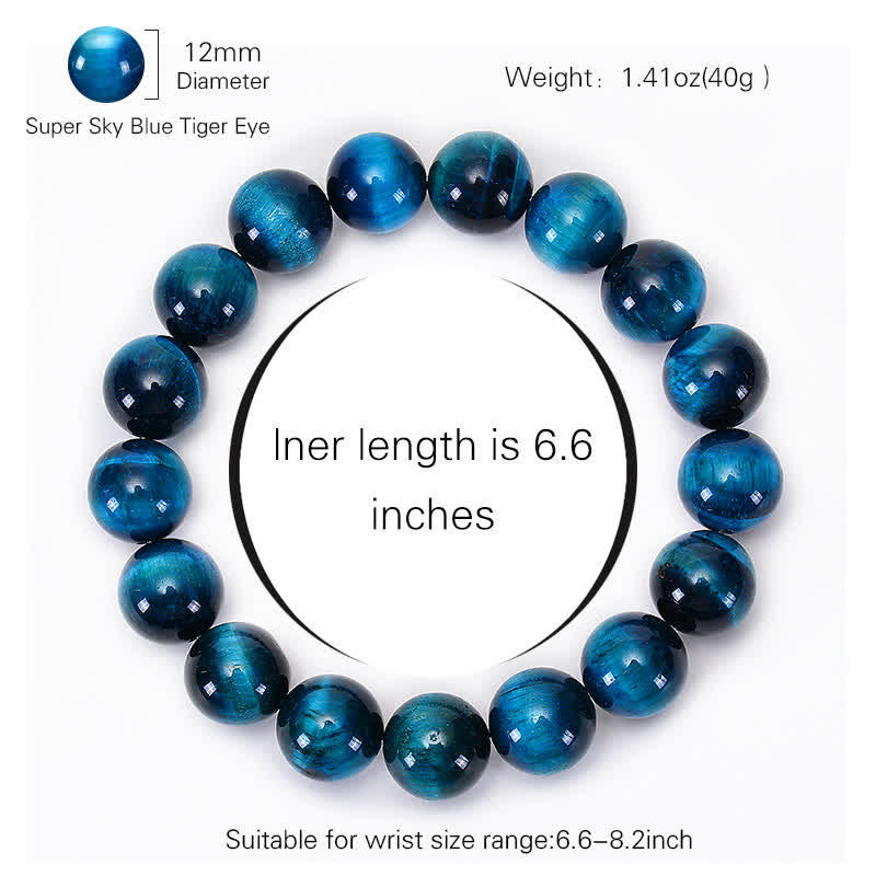 Buddha Stones Blue Tiger Eye Protection Bracelet - image 17