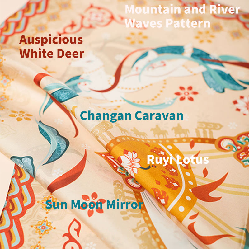 Buddha Stones Dunhuang Riyue Mountain 100% Mulberry Silk Scarf Dunhuang Shawl - image 8