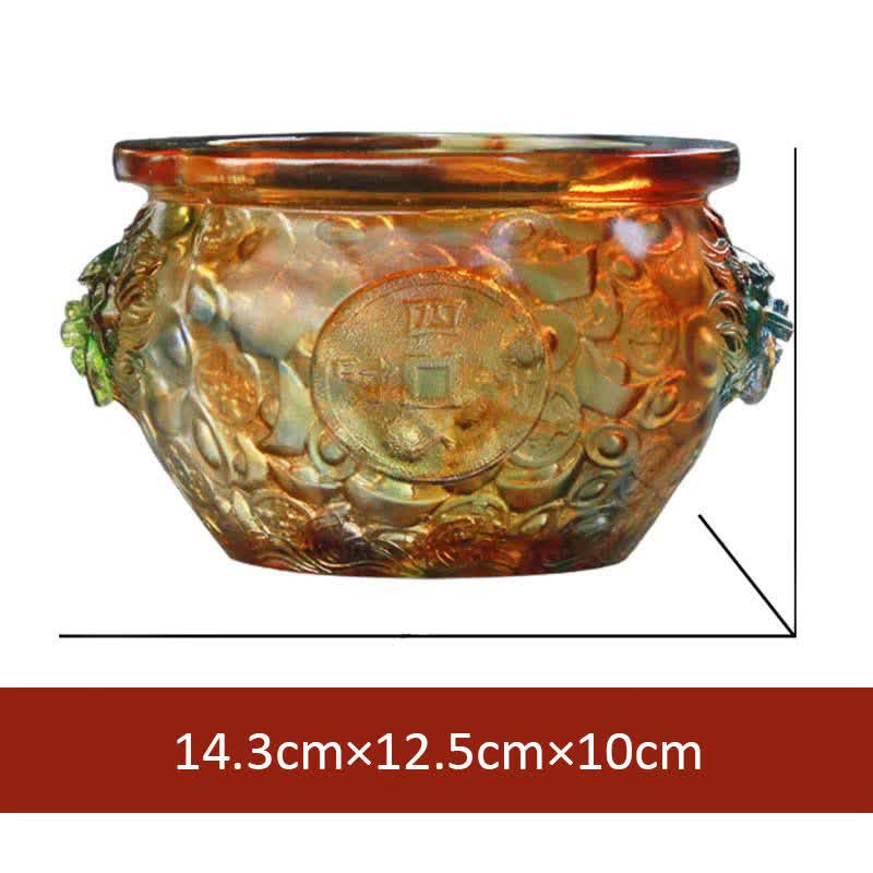 Handmade Liuli Crystal Treasure Bowl Art Piece Home Decoration - 14.3cm*12.5cm*10cm - image 10