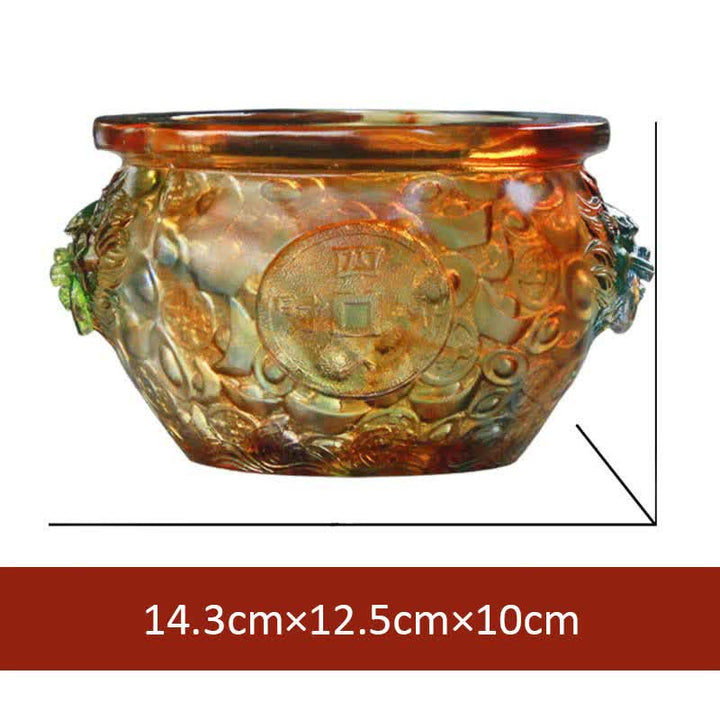 Handmade Liuli Crystal Treasure Bowl Art Piece Home Decoration - 14.3cm*12.5cm*10cm - image 10