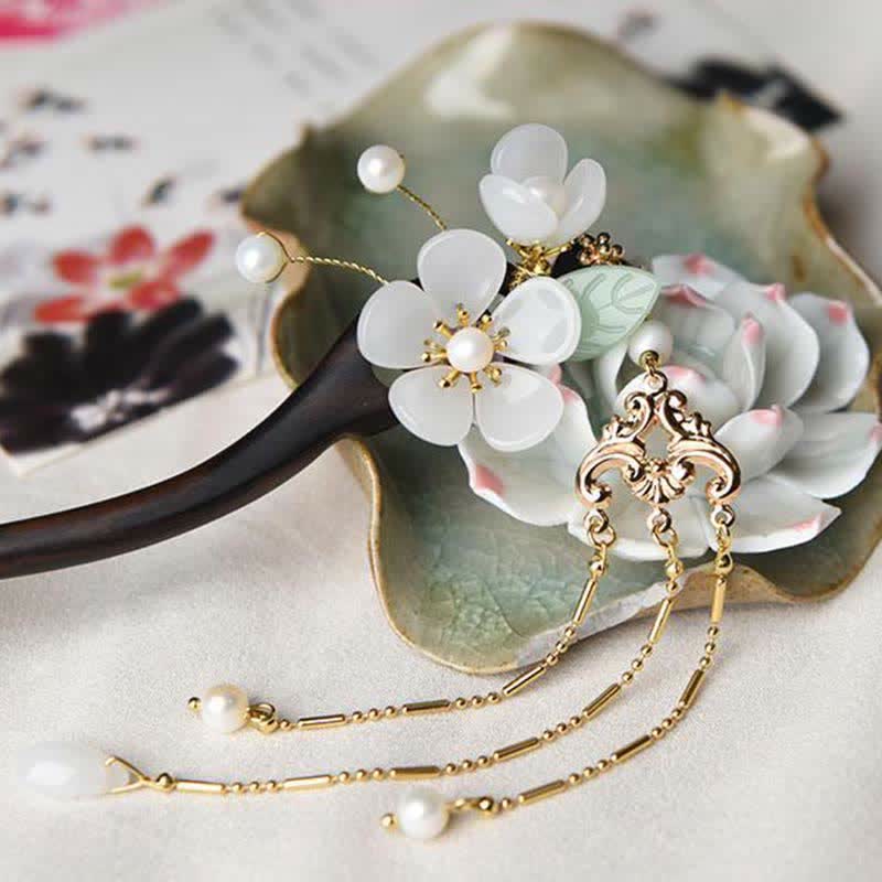 Buddha Stones Ebony Flower Protection Blessing Hairpin Decorations - image 6