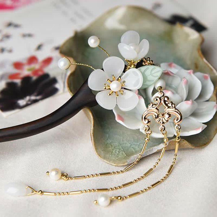 Buddha Stones Ebony Flower Protection Blessing Hairpin Decorations - image 6