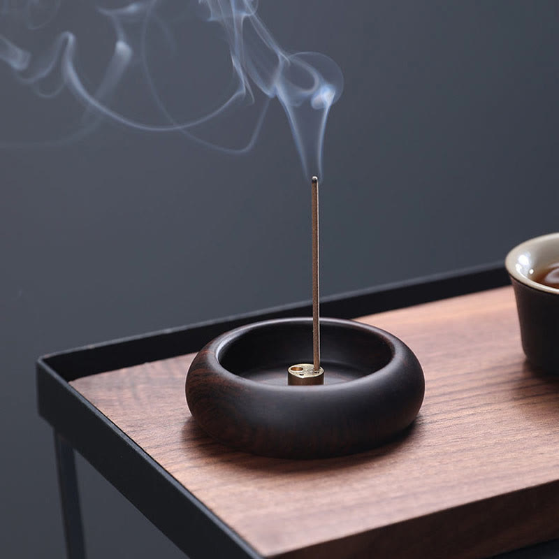 Buddha Stones Mini Ebony Wood Rosewood Meditation Healing Stick Incense Burner Decoration - image 1