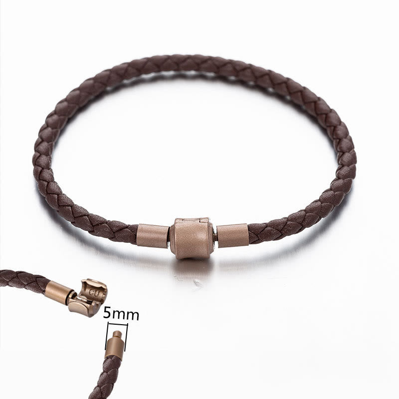 Buddha Stones Vintage Leather Rope Luck Braid String Bracelet - 4mm Brown 19cm - image 8