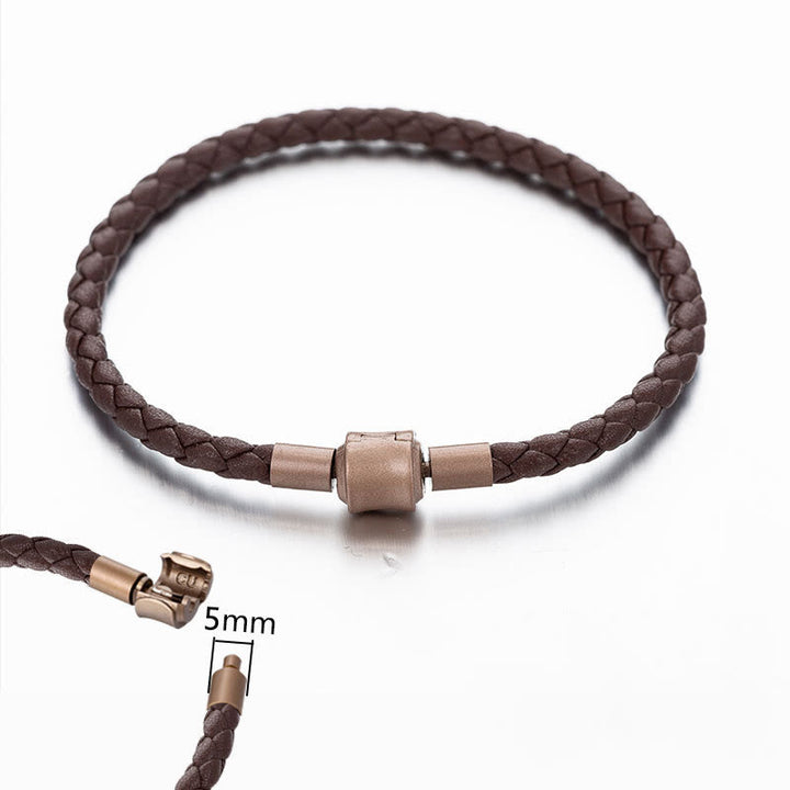 Buddha Stones Vintage Leather Rope Luck Braid String Bracelet - 4mm Brown 19cm - image 8